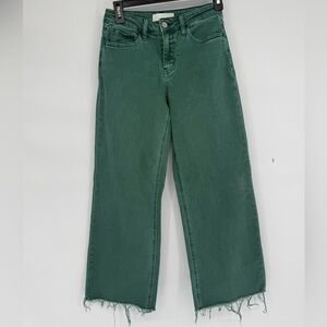 VERVET BY FLYING MONKEY Wide Leg Jeans in Forest Green